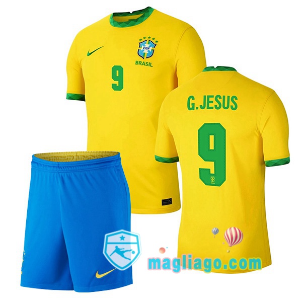 Magliago - Passione Maglie Thai Affidabili Basso Costo Online Shop | Nazionale Maglia Brasile (G.JESUS 9) Bambino Prima 2020/2021