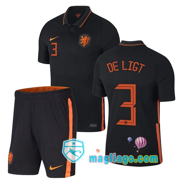 Magliago - Passione Maglie Thai Affidabili Basso Costo Online Shop | Nazionale Maglia Paesi Bassi (DE LIGT 3) Bambino Seconda 2020/2021
