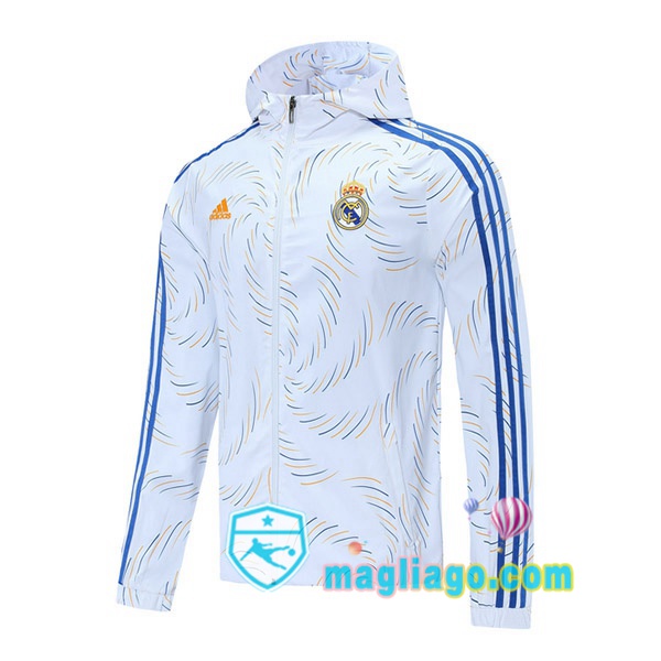 Magliago - Passione Maglie Thai Affidabili Basso Costo Online Shop | Giacca A Vento Real Madrid Bianco 2021/2022
