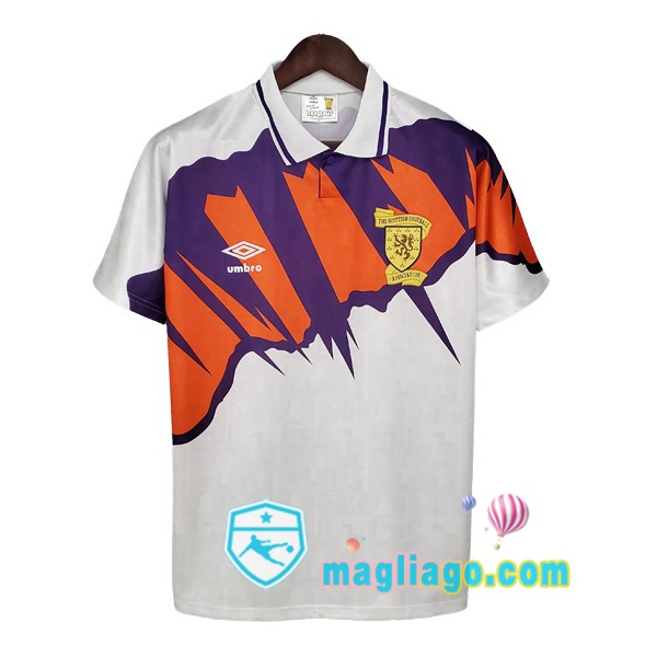 Magliago - Passione Maglie Thai Affidabili Basso Costo Online Shop | 1991-1993 Scozia Seconda Retro Maglia Storica Bianco