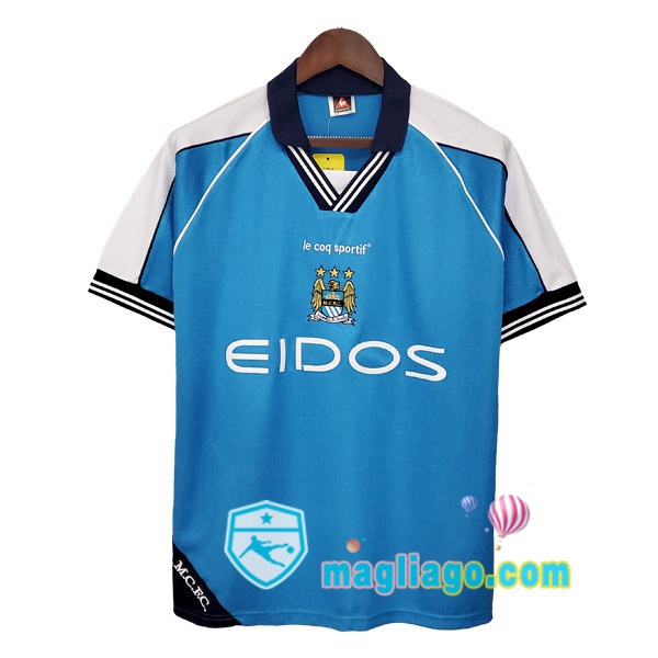 Magliago - Passione Maglie Thai Affidabili Basso Costo Online Shop | 1999-2001 Manchester City Prima Retro Maglia Storica Blu