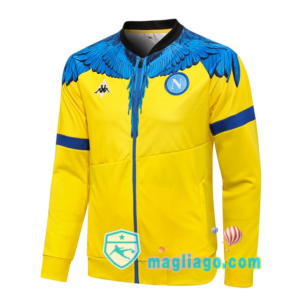 Magliago - Passione Maglie Thai Affidabili Basso Costo Online Shop | Giacca Calcio SSC Napoli Giallo Blu 2021/2022