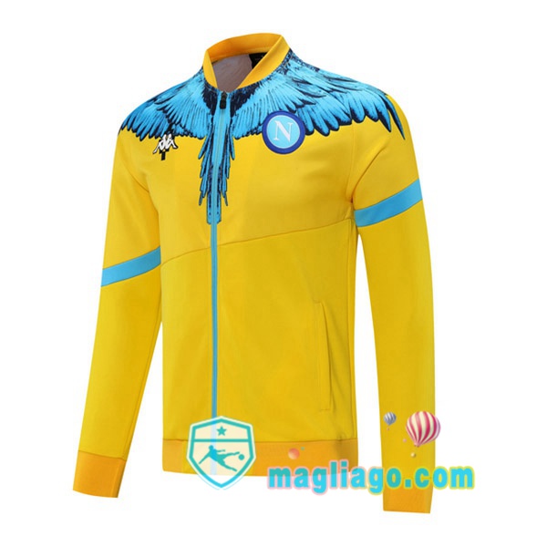 Magliago - Passione Maglie Thai Affidabili Basso Costo Online Shop | Giacca Calcio SSC Napoli Giallo Blu 2021/2022