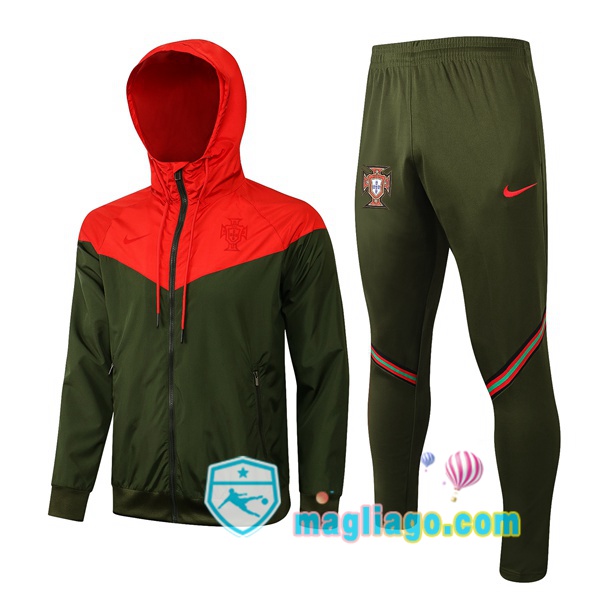 Magliago - Passione Maglie Thai Affidabili Basso Costo Online Shop | Giacca a Vento Portogallo Rosso Verde 2021/2022