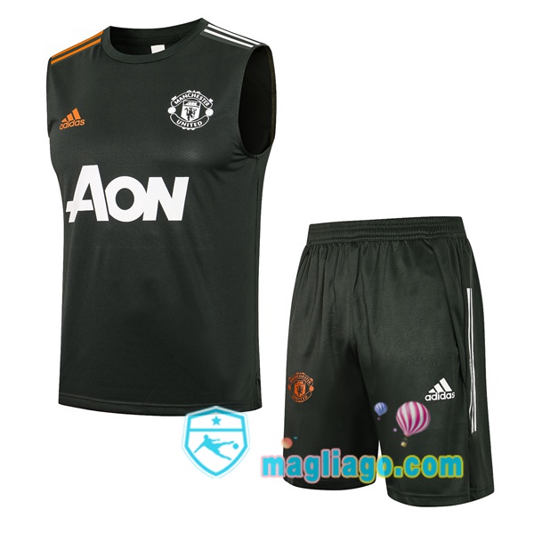 Magliago - Passione Maglie Thai Affidabili Basso Costo Online Shop | Gilet da Calcio Manchester United + Shorts Verde 2021/2022