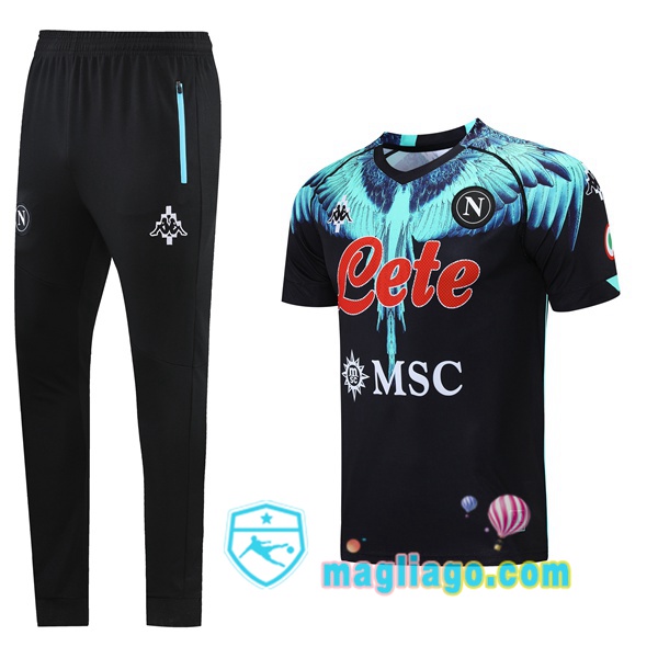 Magliago - Passione Maglie Thai Affidabili Basso Costo Online Shop | Maglie Allenamento SSC Napoli + Pantaloni Nero 2021/2022
