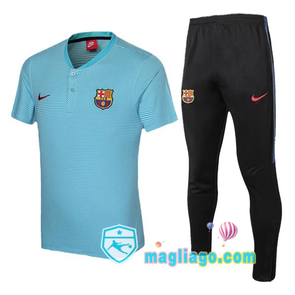 Magliago - Passione Maglie Thai Affidabili Basso Costo Online Shop | FC Barcellona Polo Maglia Uomo + Pantaloni Blu 2021/2022