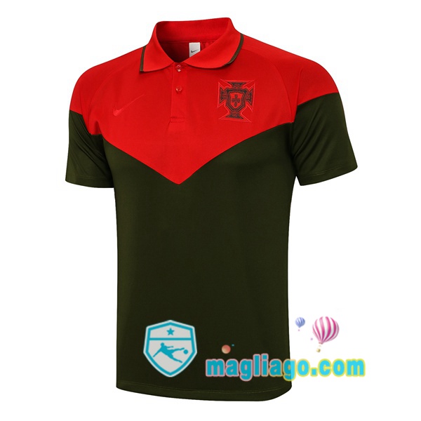 Magliago - Passione Maglie Thai Affidabili Basso Costo Online Shop | Portogallo Polo Maglia Uomo Rosso Verde 2021/2022