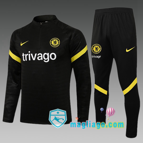 Magliago - Passione Maglie Thai Affidabili Basso Costo Online Shop | Tuta da Allenamento FC Chelsea Bambino Nero 2021/2022