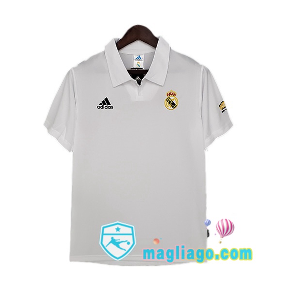Magliago - Passione Maglie Thai Affidabili Basso Costo Online Shop | 2002-2003 Real Madrid Champions League Prima Retro Maglia Storica Bianco