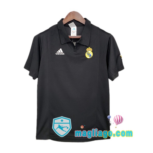 Magliago - Passione Maglie Thai Affidabili Basso Costo Online Shop | 2002-2003 Real Madrid Champions League Seconda Retro Maglia Storica Nero