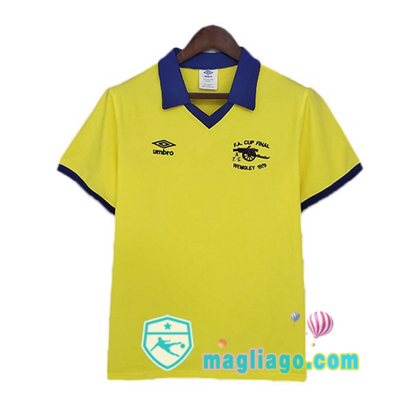 Magliago - Passione Maglie Thai Affidabili Basso Costo Online Shop | 1971-1979 Arsenal Seconda Retro Maglia Storica Giallo