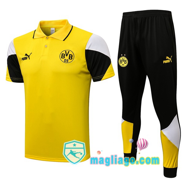 Magliago - Passione Maglie Thai Affidabili Basso Costo Online Shop | Dortmund BVB Polo Maglia Uomo + Pantaloni Giallo 2021/2022