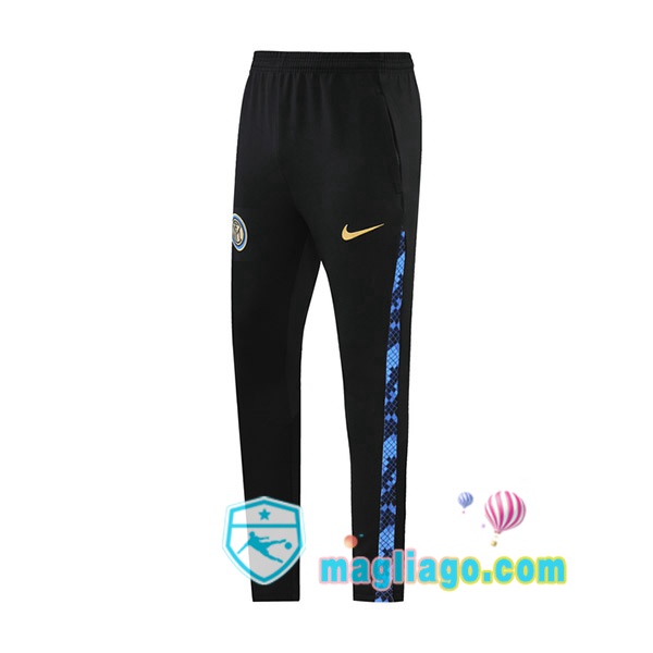 Magliago - Passione Maglie Thai Affidabili Basso Costo Online Shop | Pantaloni Da Allenamento Inter Milan Nero Blu 2021/2022