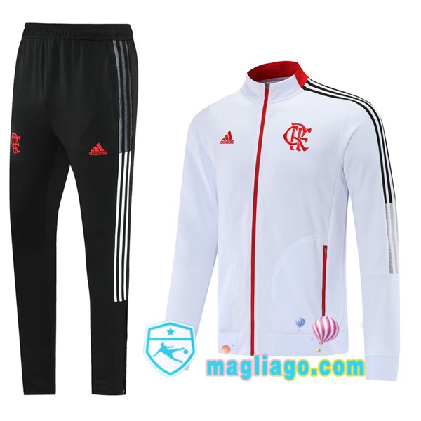 Magliago - Passione Maglie Thai Affidabili Basso Costo Online Shop | Giacca Da Allenamento Flamengo Bianco 2021/2022