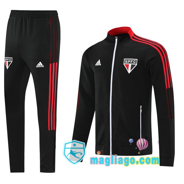 Magliago - Passione Maglie Thai Affidabili Basso Costo Online Shop | Giacca Da Allenamento Sao Paulo FC Nero 2021/2022
