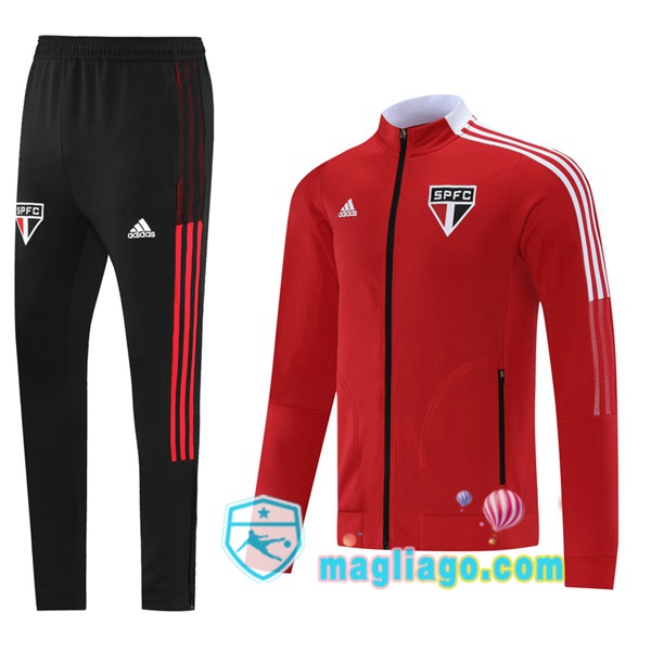 Magliago - Passione Maglie Thai Affidabili Basso Costo Online Shop | Giacca Da Allenamento Sao Paulo FC Rosso 2021/2022