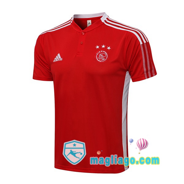 Magliago - Passione Maglie Thai Affidabili Basso Costo Online Shop | AFC Ajax Polo Maglia Uomo Rosso 2021/2022