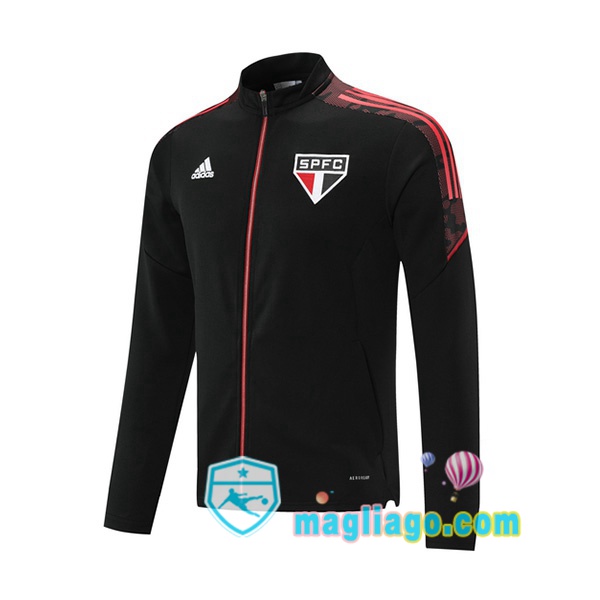 Magliago - Passione Maglie Thai Affidabili Basso Costo Online Shop | Giacca Calcio Sao Paulo FC Nero 2021/2022